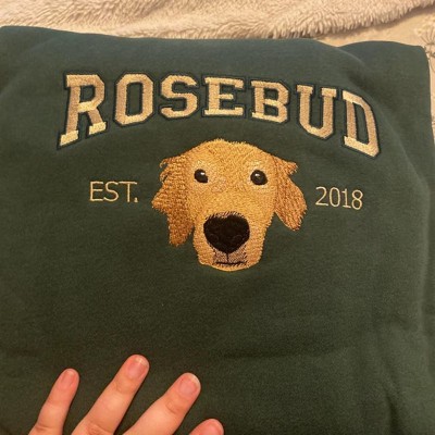 Personalized Dog Face Embroidered Sweatshirt Varsity Style For Pet Lover Gifts