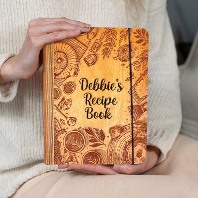 Custom Family Wood Recipe Book For Christmas Day Gift Ideas