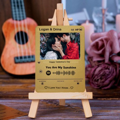 Personalised Spotify Photo Metal Card For Soulmate Couple Girlfriend Valentine's Day Anniversary Gift Ideas