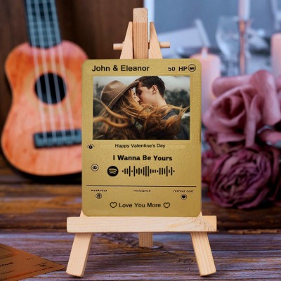 Personalised Spotify Photo Metal Card For Soulmate Couple Girlfriend Valentine's Day Anniversary Gift Ideas