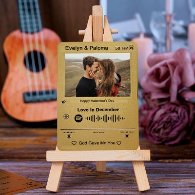 Personalised Spotify Photo Metal Card For Soulmate Couple Girlfriend Valentine's Day Anniversary Gift Ideas