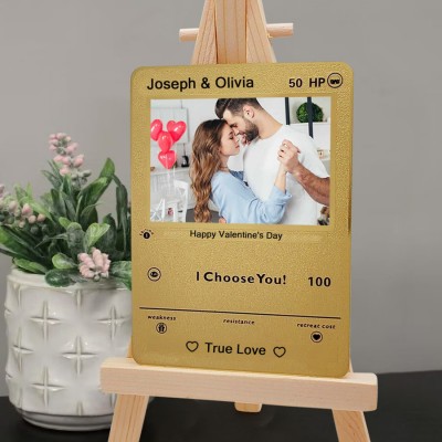 Personalised Photo Metal Card For Soulmate Couple Girlfriend Valentine's Day Anniversary Gift Ideas