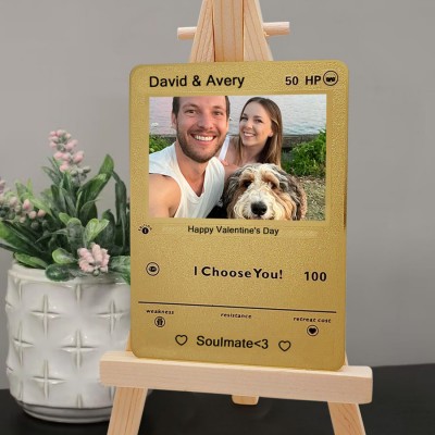 Personalised Photo Metal Card For Soulmate Couple Girlfriend Valentine's Day Anniversary Gift Ideas