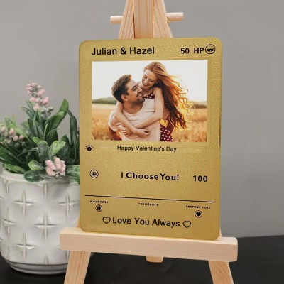 Personalised Photo Metal Card For Soulmate Couple Girlfriend Valentine's Day Anniversary Gift Ideas