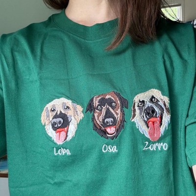 Custom Embroidered Dog Face Sweatshirt With Name For Pet Lover Gifts