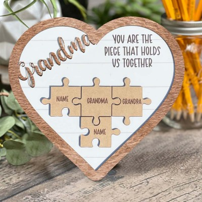 Personalized Mom Puzzles Name Sign From Kids Gift You Are The Piece That Holds Us Together Home Wall Decor For Mother's Day