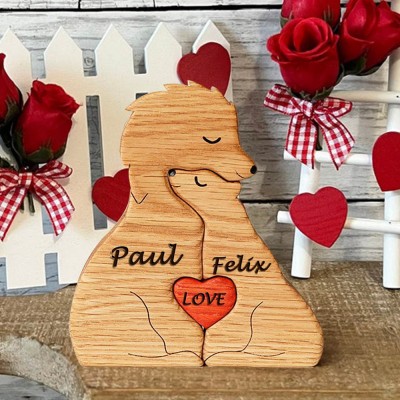 Custom Couple Lion Puzzle Anniversary Wedding Family Keepsake Gift For Valentine's Day