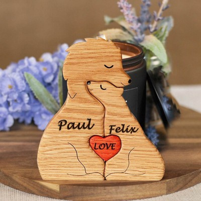 Custom Couple Lion Puzzle Anniversary Wedding Family Keepsake Gift For Valentine's Day