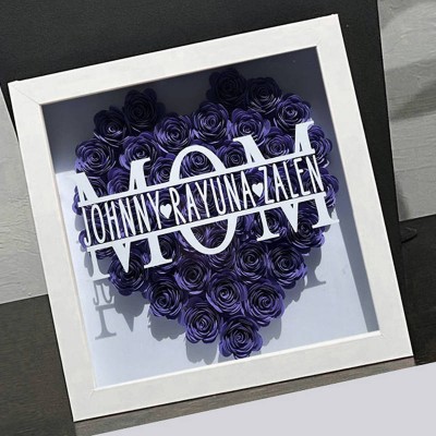 Personalized Mom Flower Shadow Box With Name For Mother's Day