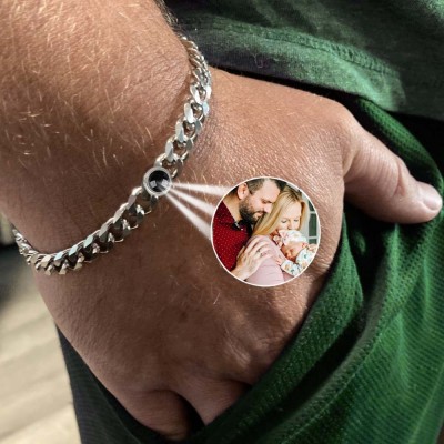 Personalised Photo Projection Bracelet For Anniversary Family Gift Ideas