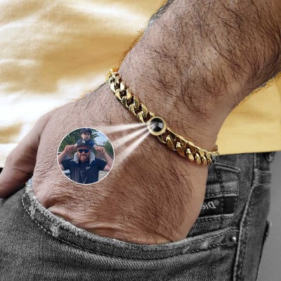 Personalised Photo Projection Bracelet Dad Gift