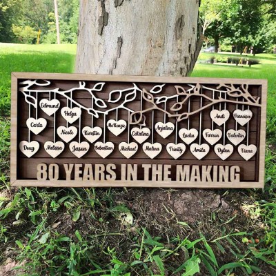 Custom Family Tree Wood Sign Name Engravings Home Decor Anniversary Christmas Gift