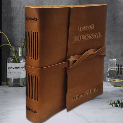 Personalized Leather Photo Scrapbook Album For Valentine's Day Anniversary Wedding Gift Ideas