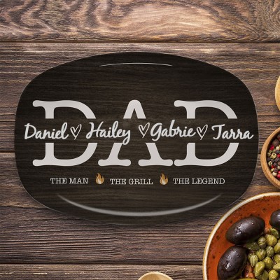 Personalized Dad Platter With Kids Name For Father's Day