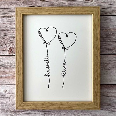 Custom Heart Frame Name Sign Home Decor