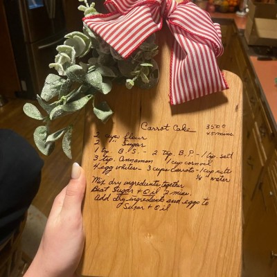 Personalized Handwritten Recipe Cutting Board Family Keepsake For Christmas Gift Ideas