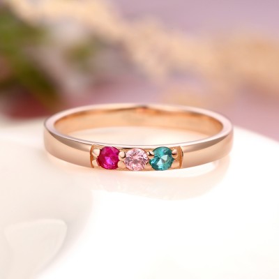 S925 Sterling Silver Personalized Birthstone Ring