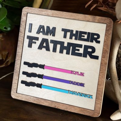 Custom I Am Their Father Sign With Kids Name Frame For Father's Day