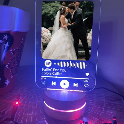Personalized Photo Music Song Plaque Night Light Home Decor Valentine's Day Anniversary Gift Ideas