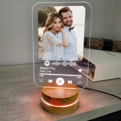 Personalized Photo Music Song Plaque Night Light Home Decor Valentine's Day Anniversary Couple Wedding Gift Ideas