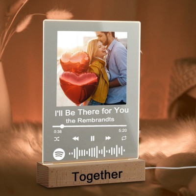 Personalized Photo Music Song Plaque Night Light Home Decor Valentine's Day Anniversary Couple Wedding Gift Ideas