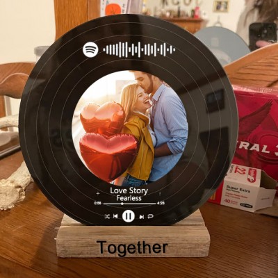Personalised Photo Music Song Record Plaque Home Decor For Valentine's Day Anniversary Couple Wedding Gift Ideas