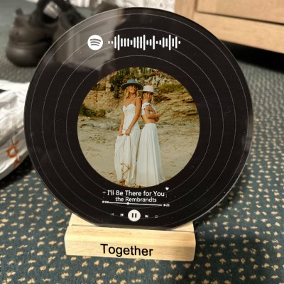 Personalized Photo Music Song Record Plaque Home Decor For Valentine's Day Anniversary Couple Wedding Gift Ideas