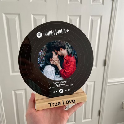 Personalized Photo Music Song Record Plaque Home Decor For Valentine's Day Anniversary Couple Wedding Gift Ideas