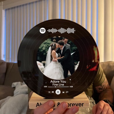 Personalized Photo Music Song Record Plaque Home Decor For Valentine's Day Anniversary Couple Wedding Gift Ideas