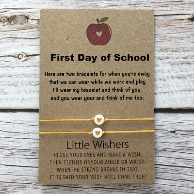 First Day of School Back to School Bracelet Mother Daughter Son Separation Anxiety Comfort Gifts