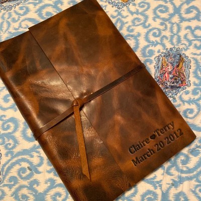 Personalized Leather Photo Scrapbook Album For Valentine's Day Anniversary Wedding Gift Ideas