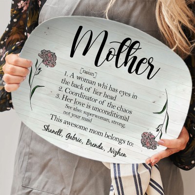 Personalized Mom Platter With Kids Name For Mother's Day