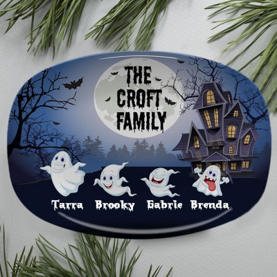 Halloween Party Platter With Family Number Name For Spooky Season Decoration