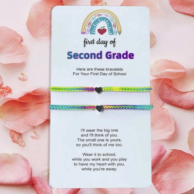 First Day of Second Grade Back to School Bracelet Mommy and Me Comfort Wish Gifts