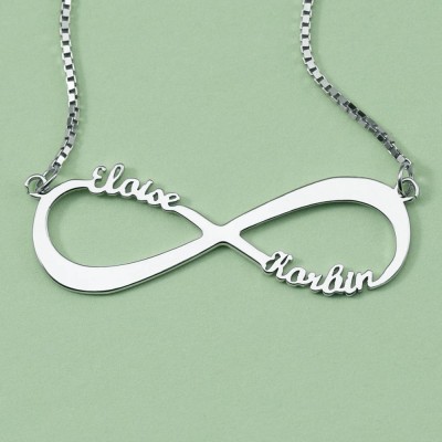 Personalized Infinity Name Necklace with 1-8 Names