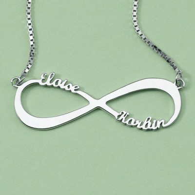 Personalized Infinity Name Necklace with 1-8 Names