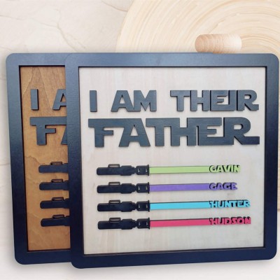 I Am Their Father Sign Personalized Kids Name Frame For Dad Father's Day