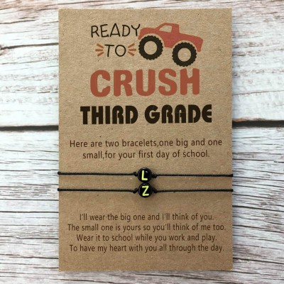 First Day of 3rd Grade Back to School Bracelet For Mama Daughter Son