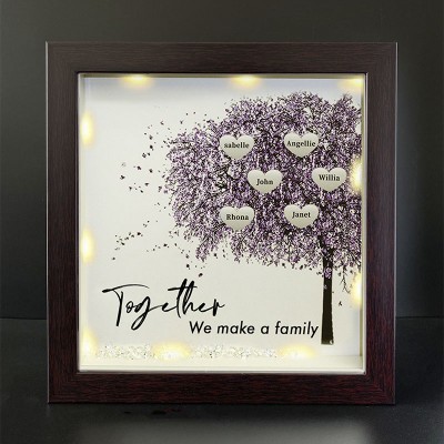 Together We Made a Family Personalized Family Tree Name Red Oak Frame Home Decor