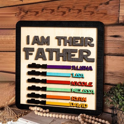 Custom I Am Their Father Sign With Kids Name Frame For Father's Day