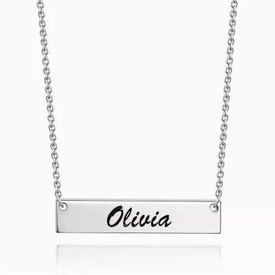 Engraved Bar Necklace