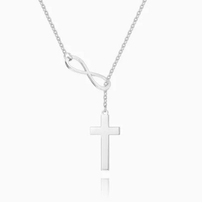 Cross Engraved Bar Necklace