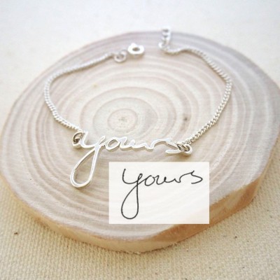 Custom Actual Handwriting Jewelry | Signature Bracelet