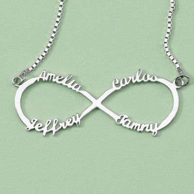 Personalized Infinity Name Necklace with 1-8 Names