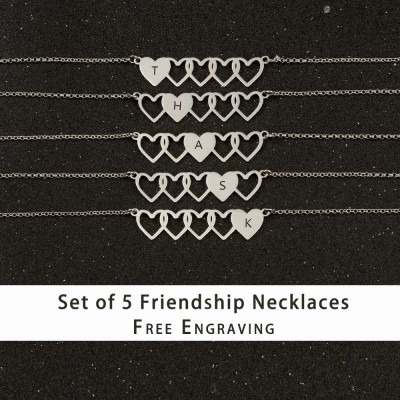 Personalised Best Friend Sister Friendship Necklaces For 5