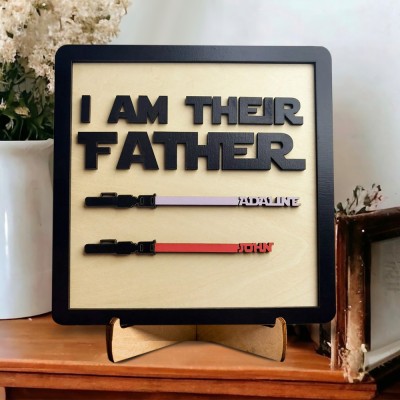 Custom I Am Their Father Sign With Kids Name Frame For Father's Day