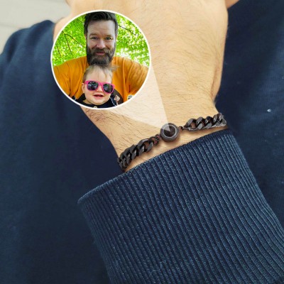 Personalized Photo Projection Bracelet Gift Ideas For Dad Father's Day