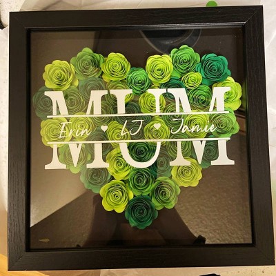 Personalized Mom Flower Shadow Box With Name For Mother's Day
