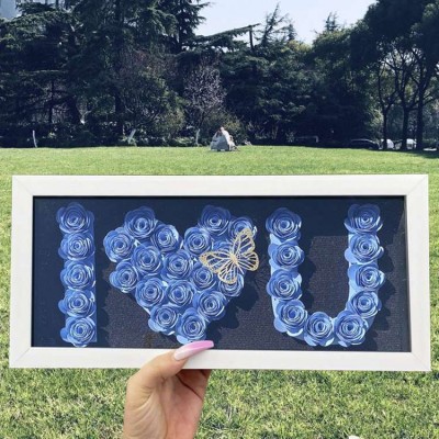 Personalized Flower Shadow Box For Wedding Anniversary Valentine's Day