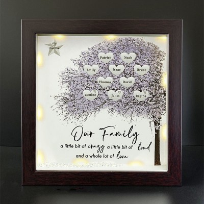 Personalized Family Tree Name Red Oak Frame Home Decor For Mother's Day Christmas